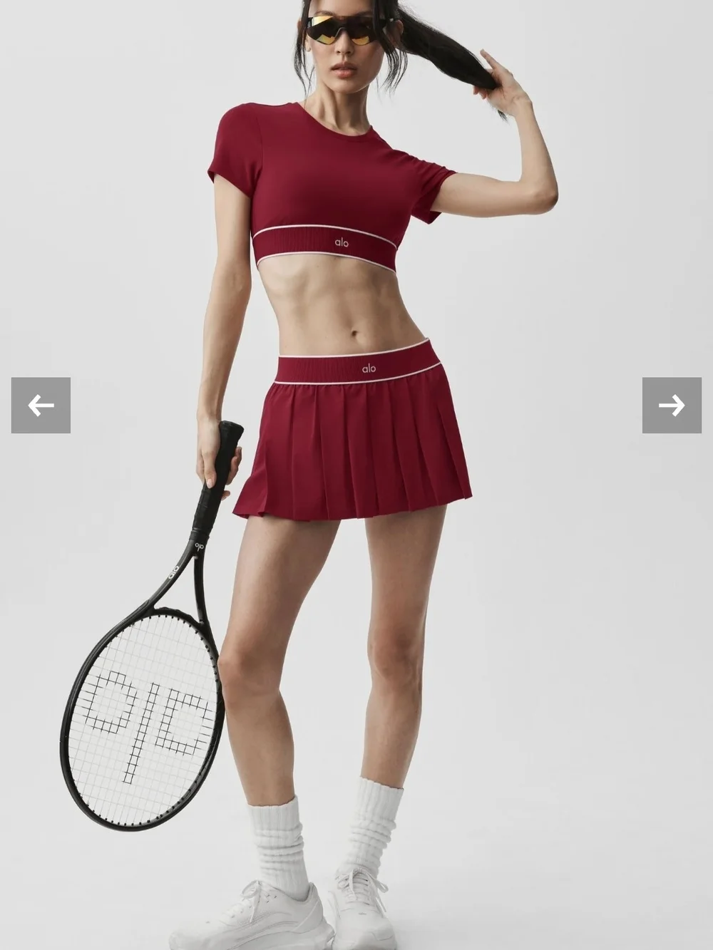 ALO Yoga Women's Crimson Pleated Skater Skirt